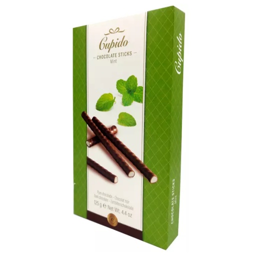 [34393] CHOCOLATE CUPIDO STICKS MINT 125 GRAMOS