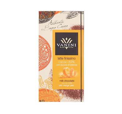[521] CHOCOLATE VANINI MILK CACAO 49% CON CASCARA DE NARANJA 100 GRAMOS