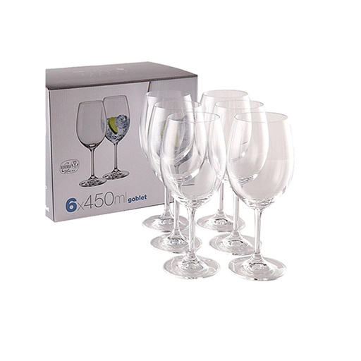 [100052] COPA DE CRISTAL DE BOHEMIA (6) GLOBET 450 ML.     