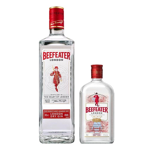 [13800] GIN BEEFEATER 750 ML + PETACA BEEFEATER 200 ML DE REGALO