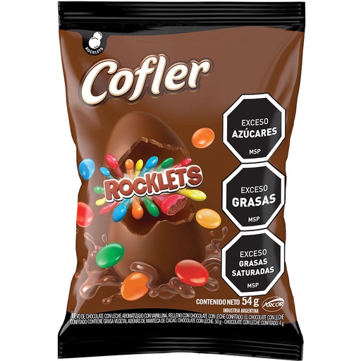 [35508] HUEVO DE PASCUA ROCKLETS 54 GRAMOS FLOWPACK