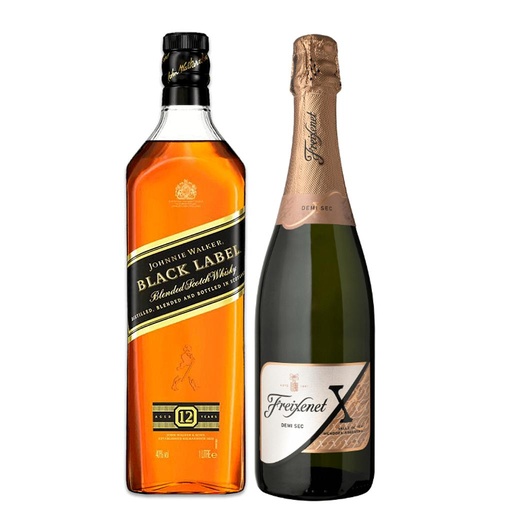 [13198] JOHNNIE WALKER BLACK 1 LITRO + FREIXENET X DEMI SEC DE REGALO