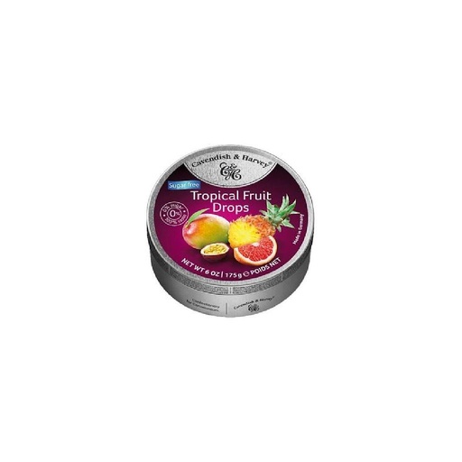 [30529] LATA CARAMELOS CAVENDISH FRUTOS TROPICALES LIGHT 175 GRAMOS