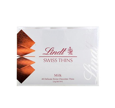 [2402] LINDT LAMINAS DE CHOCOLATE LECHE 125 GRAMOS