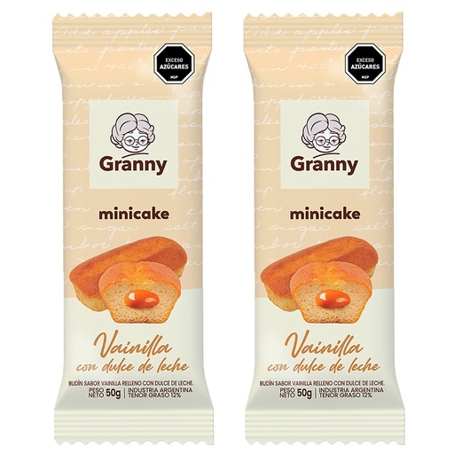 [35436] MINI CAKE GRANNY DULCE DE LECHE 40 GRAMOS X 2 UNIDADES