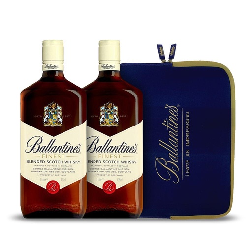 [12921] 2 WHISKYS ESCOCES BALLANTINES 1 LITRO CON PORTALAPTOP DE REGALO