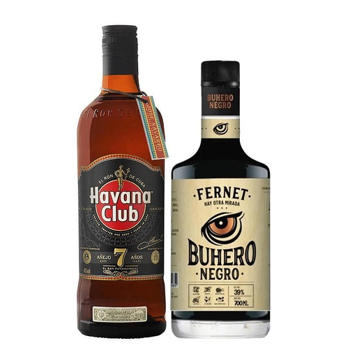 [33080] RON HAVANA CLUB 7 AÑOS 700 ML + FERNET BUHERO DE REGALO