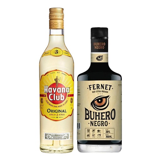 [33079] RON HAVANA CLUB AÑEJO BLANCO 3 AÑOS 700 ML + FERNET BUHERO DE REGALO