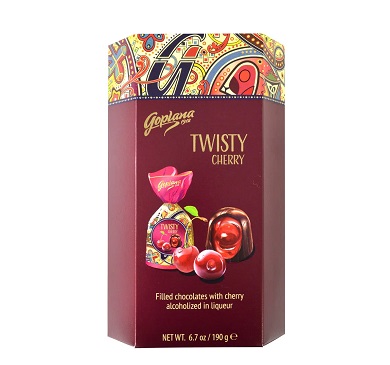[3777] BOMBONERA GOPLANA TWISTY CHERRY 190 GRAMOS