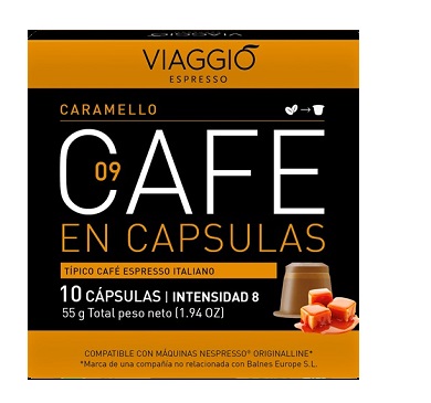 [12912B] VIAGGIO CAFE EN CAPSULAS CARAMELO X 10            