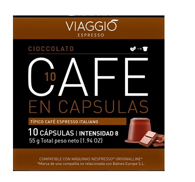 [12913] VIAGGIO CAFE EN CAPSULAS CHOCOLATE X 10           