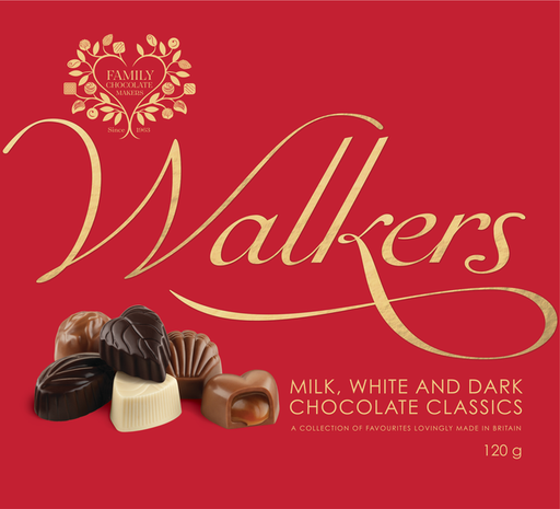 [30900] BOMBONERA WALKERS MILK WHITE AND DARK CHOCOLATE 120 GRAMOS
