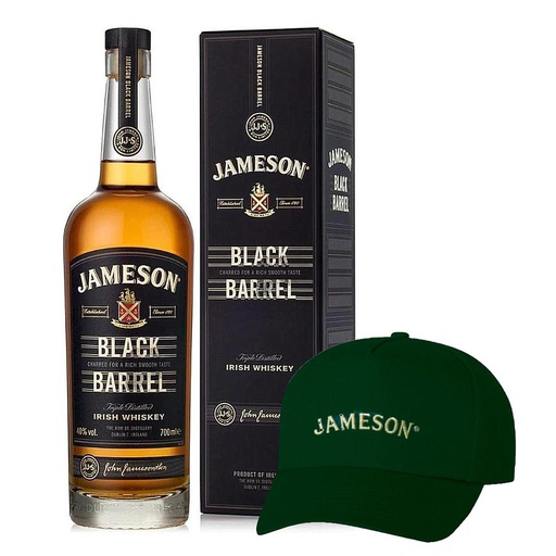 [32983] WHISKEY IRLANDES JAMESON BLACK BARREL 750 ML + GORRA JAMESON DE REGALO