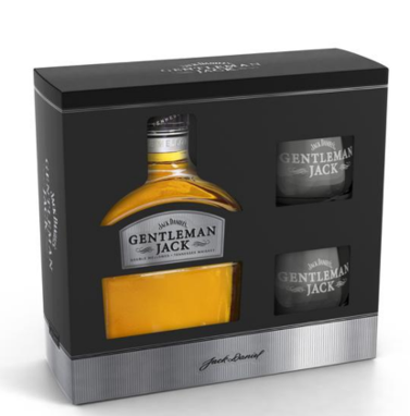 [33138] WHISKY AMERICANO GENTLEMAN JACK 750 ML + 2 VASOS