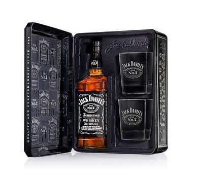 [3650] WHISKY AMERICANO JACK DANIEL'S 750 ML + VASOS