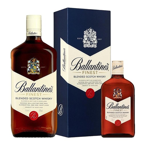 [13798] WHISKY BALLANTINES 1 LITROS + PETACA BALLANTINES 200 ML DE REGALO