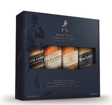 [2702] WHISKY ESCOCES JOHNNIE WALKER COLLECTION 4X200 ML
