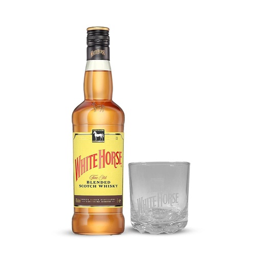 [14109] WHISKY ESCOCES WHITE HORSE 1 L + VASO DE OBSEQUIO